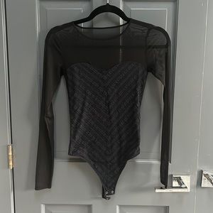Abercrombie Mesh Sleeve bodysuit